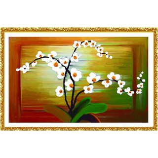 Tranh Thêu Chữ Thập 3D Hoa Mộc Lan 3D8066 (KHÁCH TỰ THÊU) KT:57X38CM