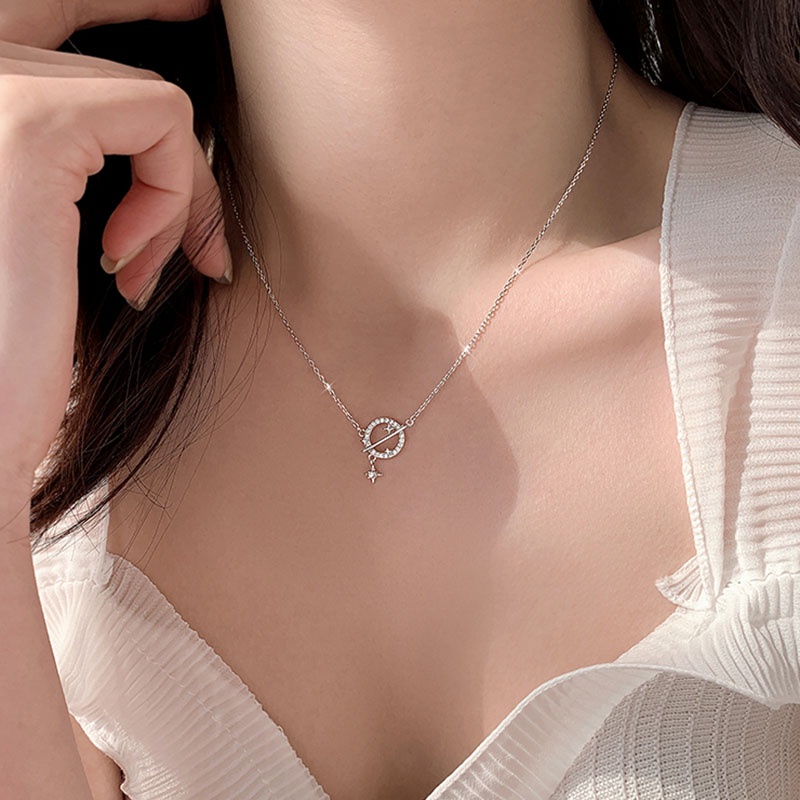 Vòng cổ Hình Hành Tinh Đính Đá Và Ngôi Sao Thời Trang Cho Nữ