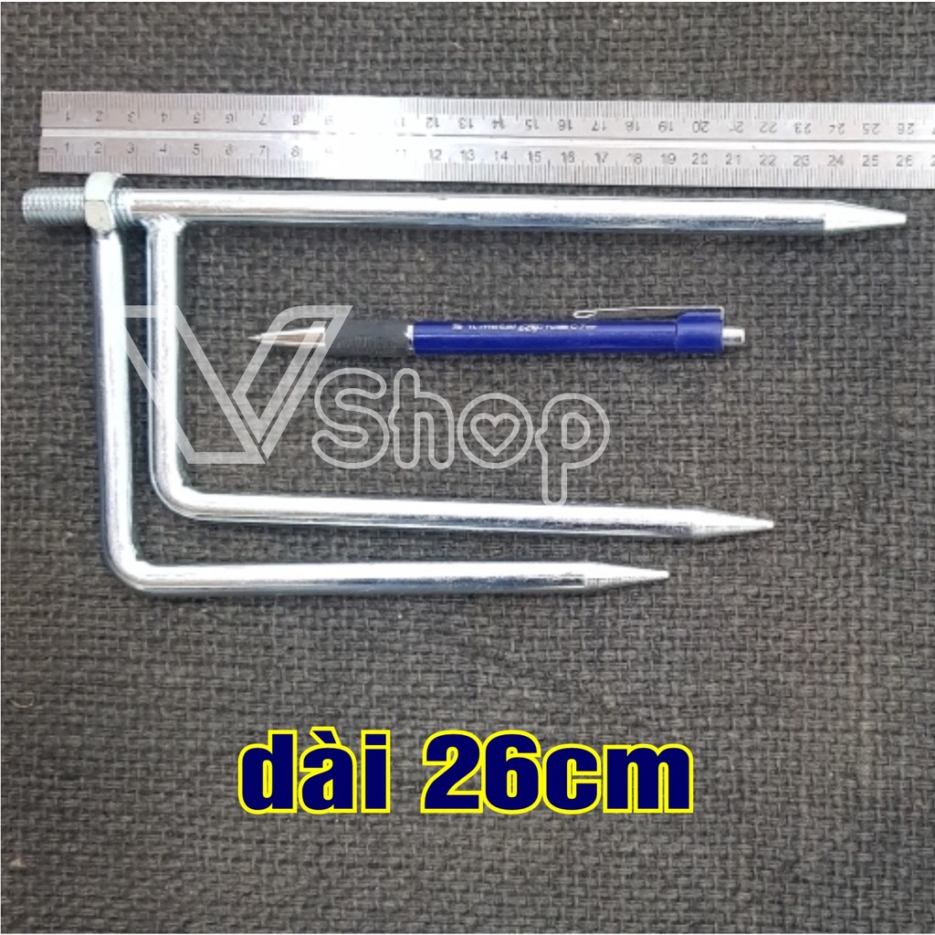 Chân cắm ô, dù câu cá, dài 26cm, khỏe và chắc chắn