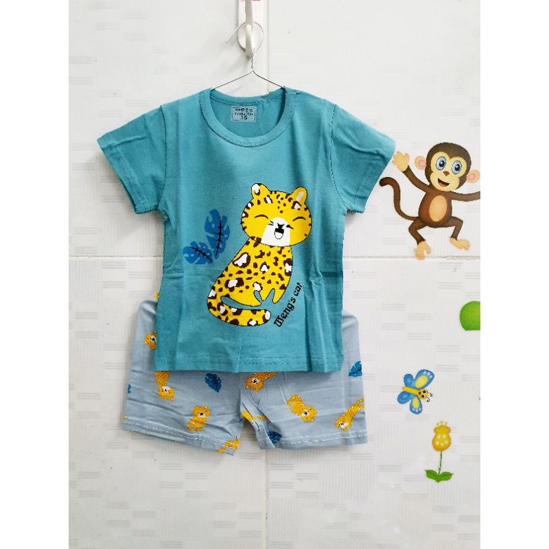 Bộ cotton xuất Hàn ngắn tay bé trai 7-27kg