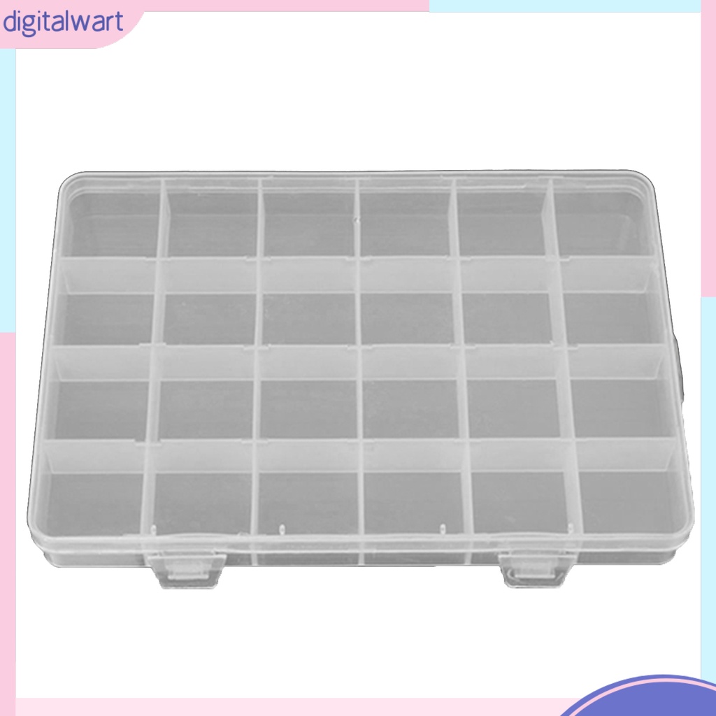 Hộp nhựa trong suốt 24 ô đựng phụ kiện trang sức/dụng cụ nhỏ tiện dụng