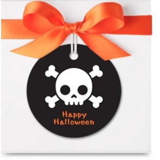 Set 10 tag gắn túi bánh, hộp bánh trang trí hình đầu lâu Halloween