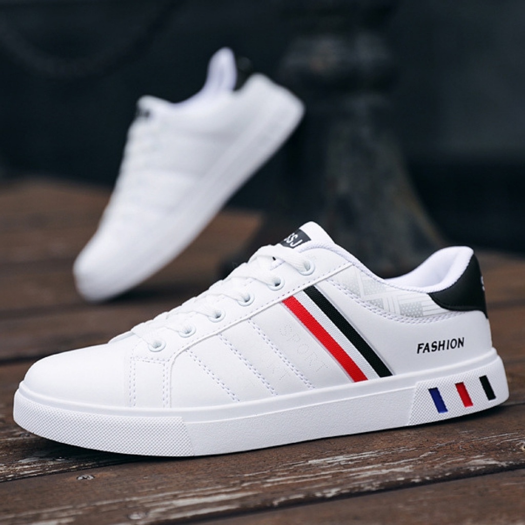 Giầy Sneaker Giầy Thể Thao Nam Da G07 Đế Mềm Chống Trơn Trượt Thoáng Khí Khử Mùi Phong Cách Hàn Quốc