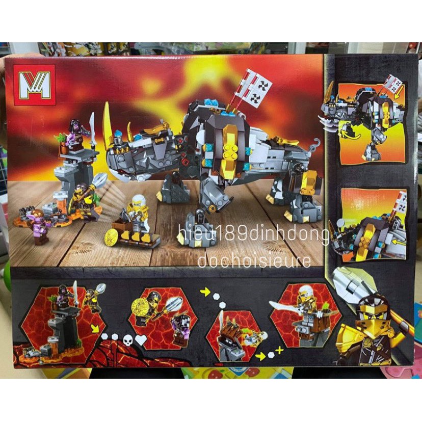 Lắp ráp xếp hình non Lego Ninjago 71719 , mg209 : Khủng Long Giác Đấu Mino Của Zane 667+ mảnh 11554