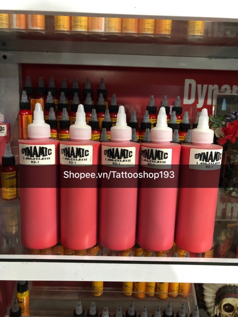 Mực tập xăm Dynamic màu đỏ 240ml,199k/1 chai