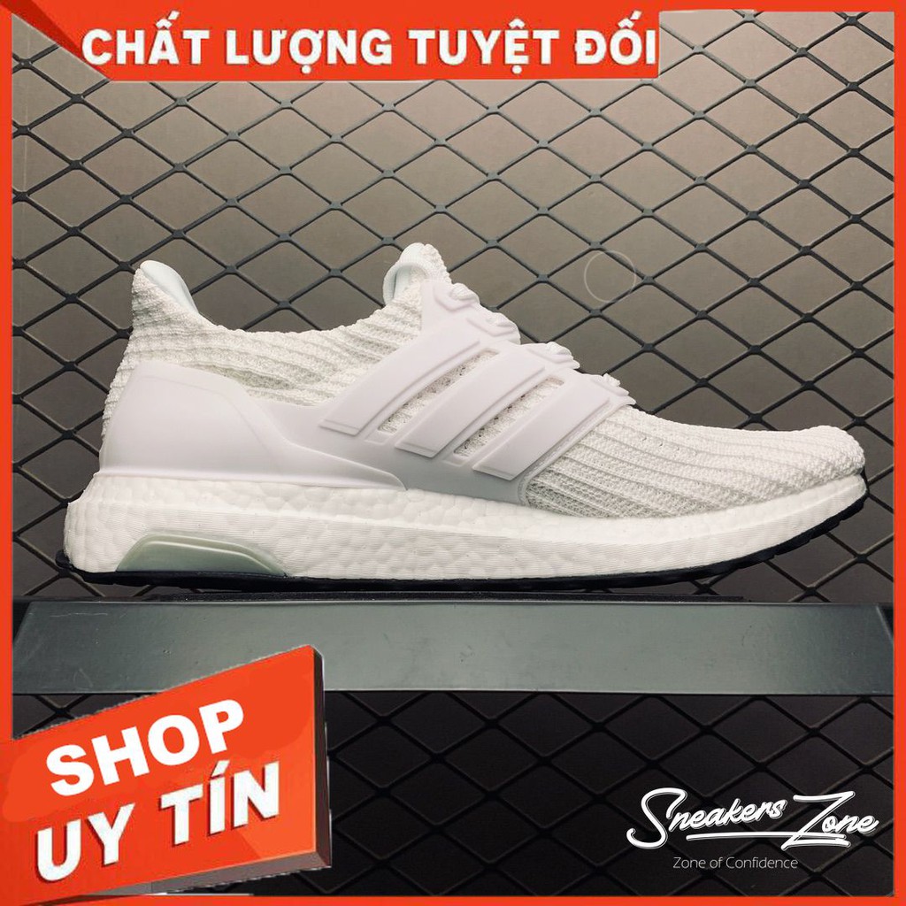 (FREE SHIP + HỘP + QUÀ) Giày thể thao sneaker nam nữ ULTRA BOOST 4.0 white trắng đế đen | BigBuy360 - bigbuy360.vn