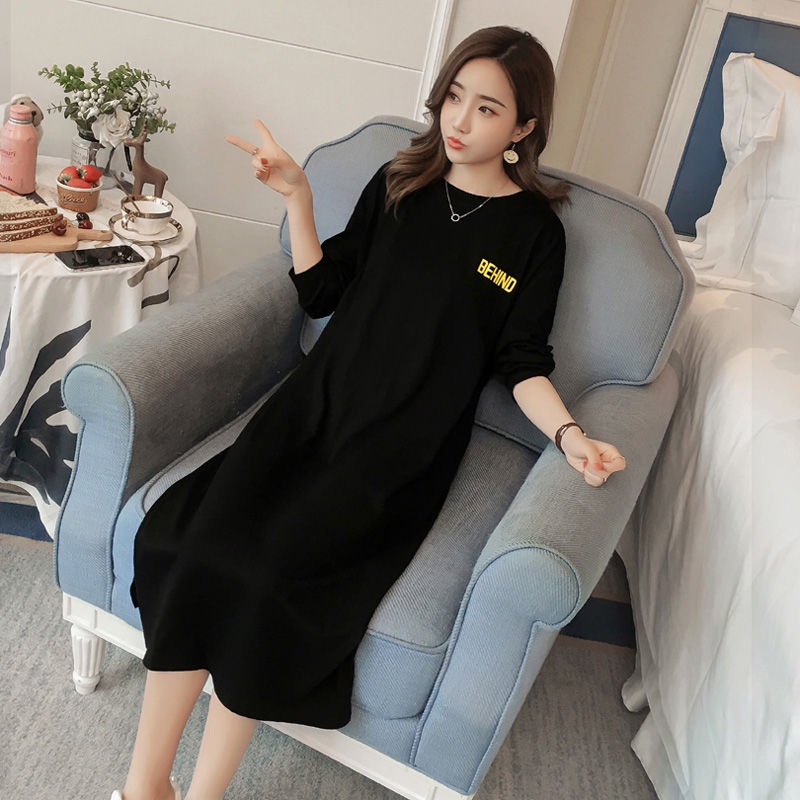 Đầm Thun Midi Tay Ngắn Dáng Rộng Thời Trang Cho Nữ