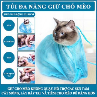 Túi Lưới Đa Năng Hỗ Trợ Tắm Mèo Tránh Bị Mèo Cào