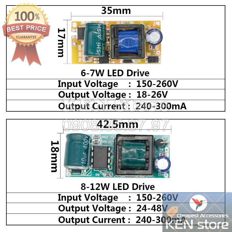 Nguồn led driver, bộ chuyển dòng, chấn lưu cho chip led luxeon