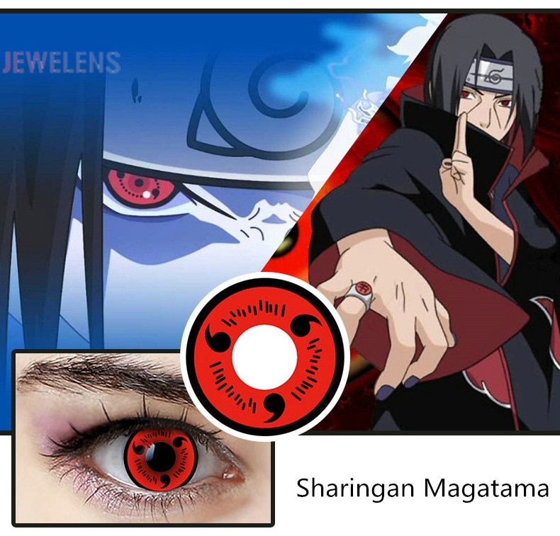 (Hàng Mới Về) Kính Áp Tròng Hóa Trang Nhân Vật Uchiha Eye Naruto