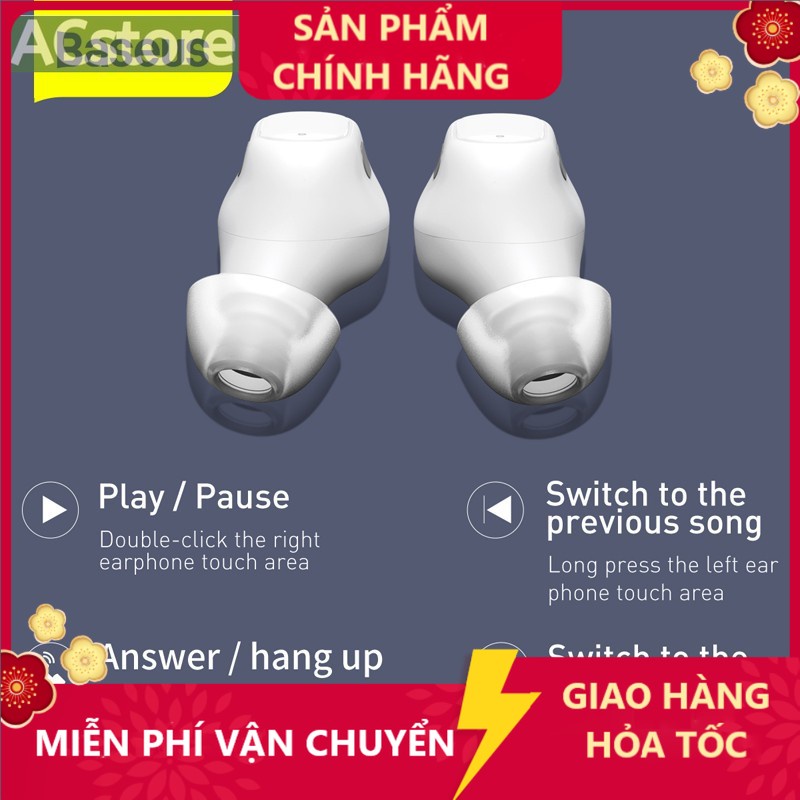 Tai Nghe Nhét Tai Không Dây Baseus Bowie WM02 Bluetooth 5.3 TWS  / EncokWM01 Bluetooth 5.0 TWS  Dùng Cho  ACstore