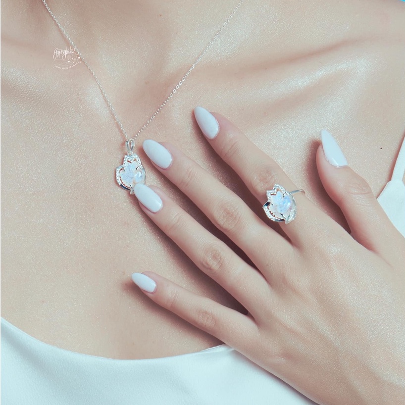 Nhẫn Hồ Ly Đá Ánh Trăng Thiên Nhiên May Mắn Không Kị Mệnh SP003999 Gypsy.lala