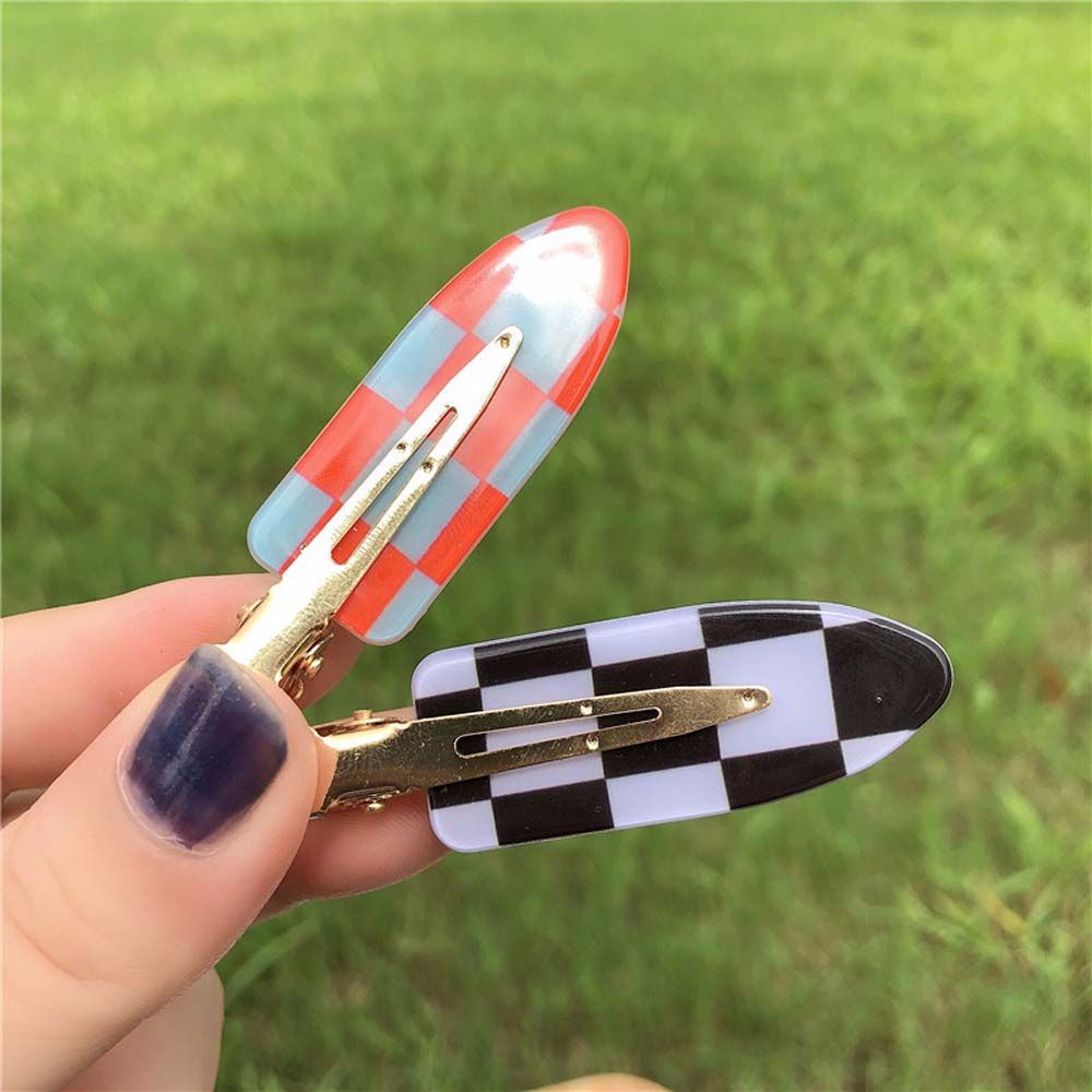 Kẹp Tóc Họa Tiết Sọc Caro Phong Cách Hàn Quốc Thời Trang Dành Cho Nữ