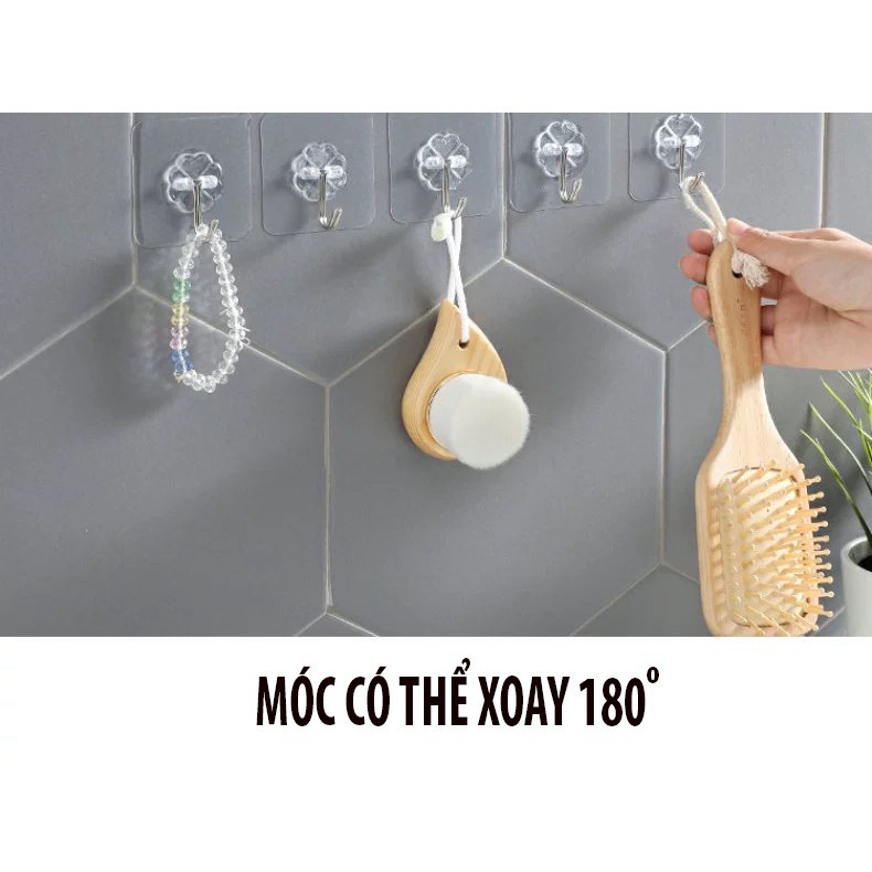 [Mã LIFE20KALL giảm 10% đơn 50K] Móc dán tường treo đồ trong suốt tiện lợi.