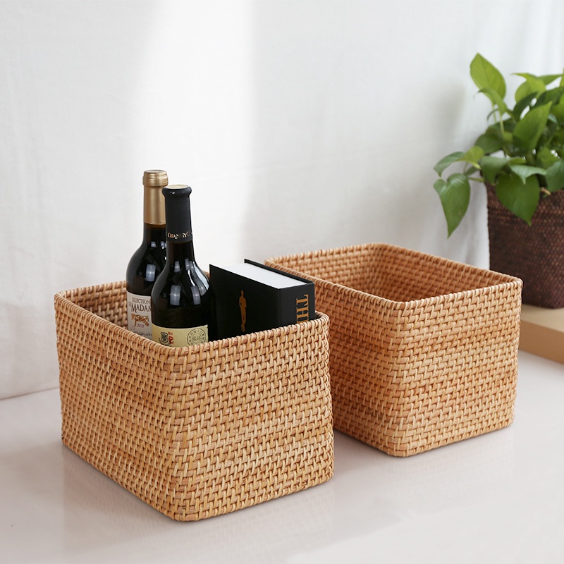 Giỏ mây đan đa năng BAMBOOO ECO đựng quần áo đồ dùng cá nhân trang trí decor