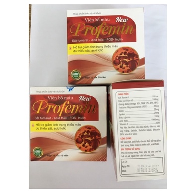 Viên bổ máu Profemin, Viên sắt bổ máu hỗ trợ thiếu máu acid folic bổ xung vitamin cho cơ thể thích hợp mọi lứa tuổi