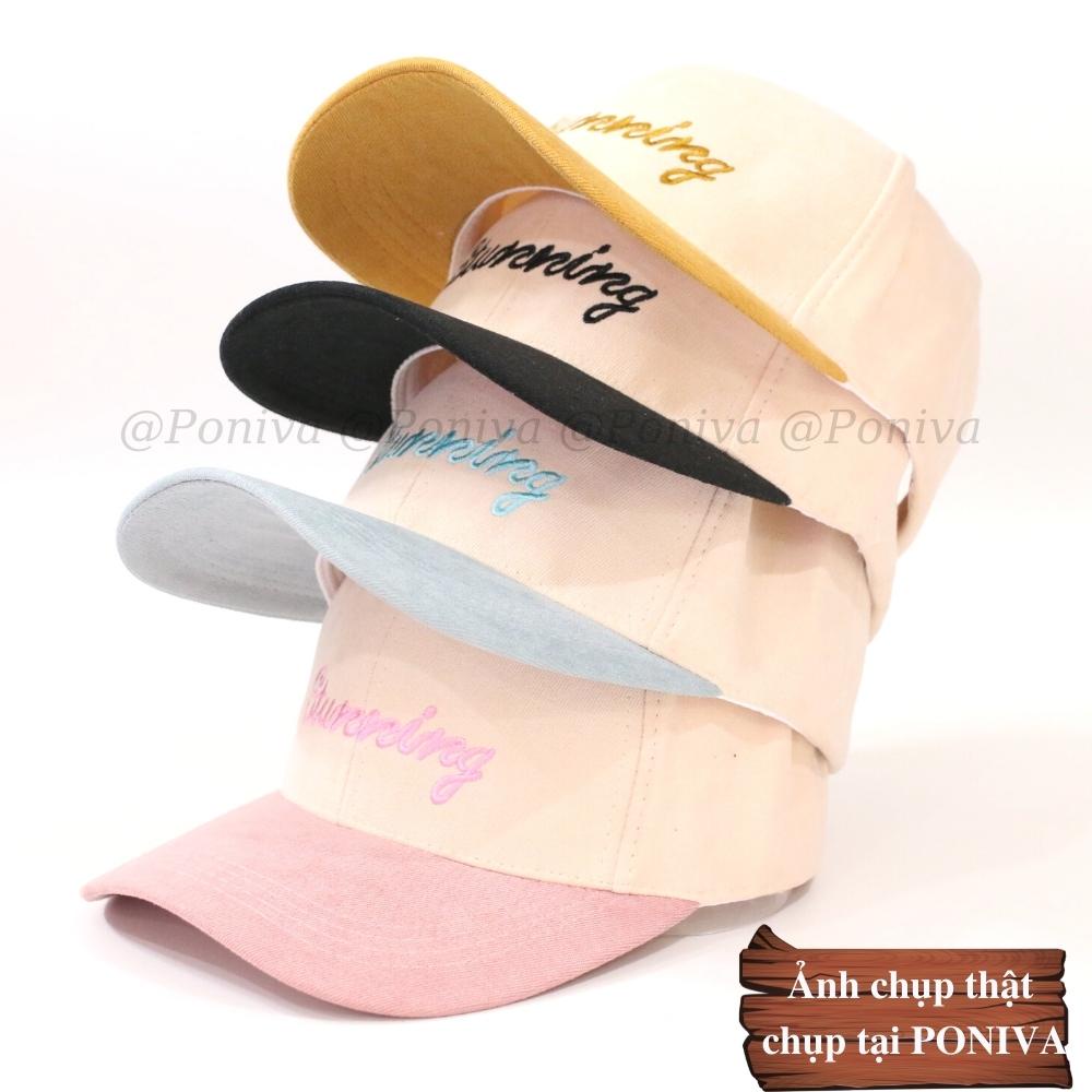 Mũ lưỡi trai ❤️ Nón kết thêu chữ Stunning chất nhung mịn form unisex phong cách Ulzzang Thời trang PONIVA siêu hot