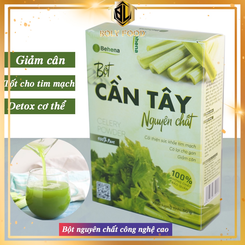 Bột cần tây nguyên chất Behena 50gr - Cải thiện sức khoẻ tim mạch - BolyFood