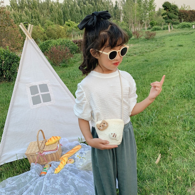 Túi Rơm Đeo Vai Thời Trang Cho Bé Gái