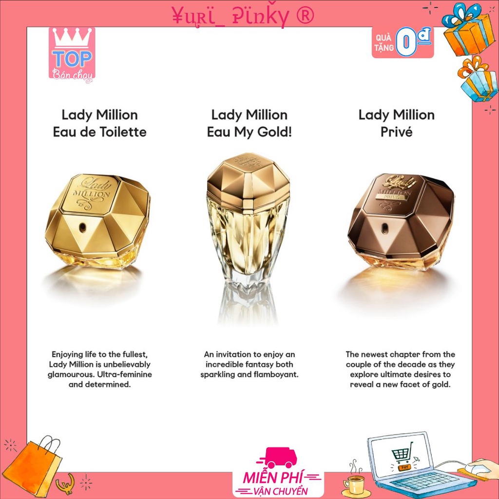 Nước hoa Paco Rabane Lady Million Lucky Test 10ml/20ml Spray / Chuẩn authentic (HÀNG CÓ SẴN)