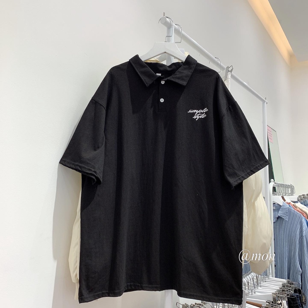 2101575 Áo polo nữ Simple - áo polo ulzzang chất cotton mềm mát nhiều màu freesize | BigBuy360 - bigbuy360.vn