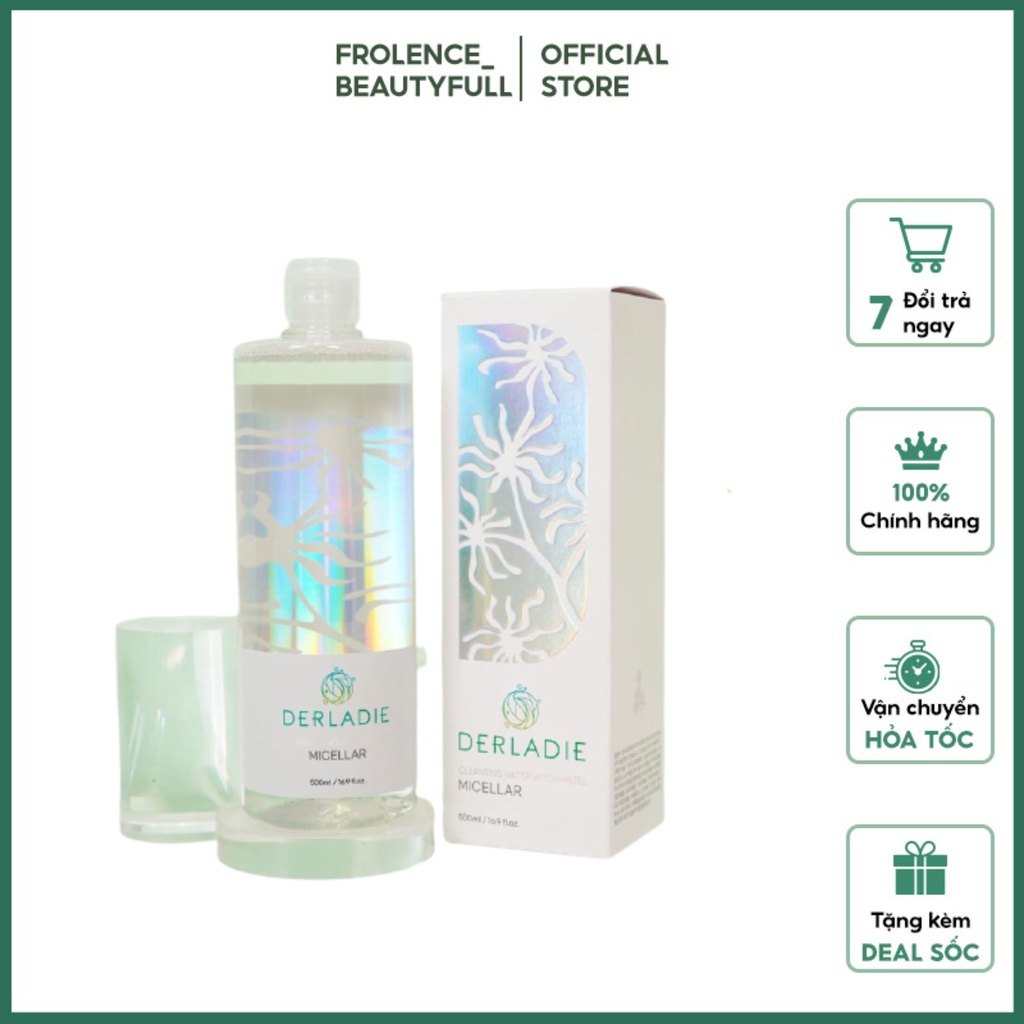 NƯỚC TẨY TRANG Chiết Xuất Cây Phỉ Derladie Cleansing Water Witch Hazel 500ml