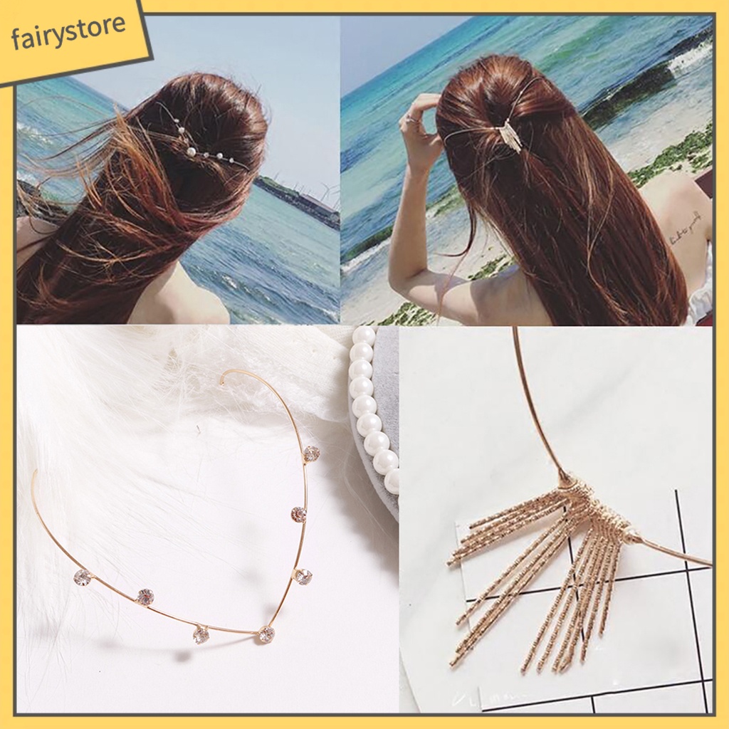 Cài trang trí phía sau tóc phối ngọc trai giả thời trang cho nữ