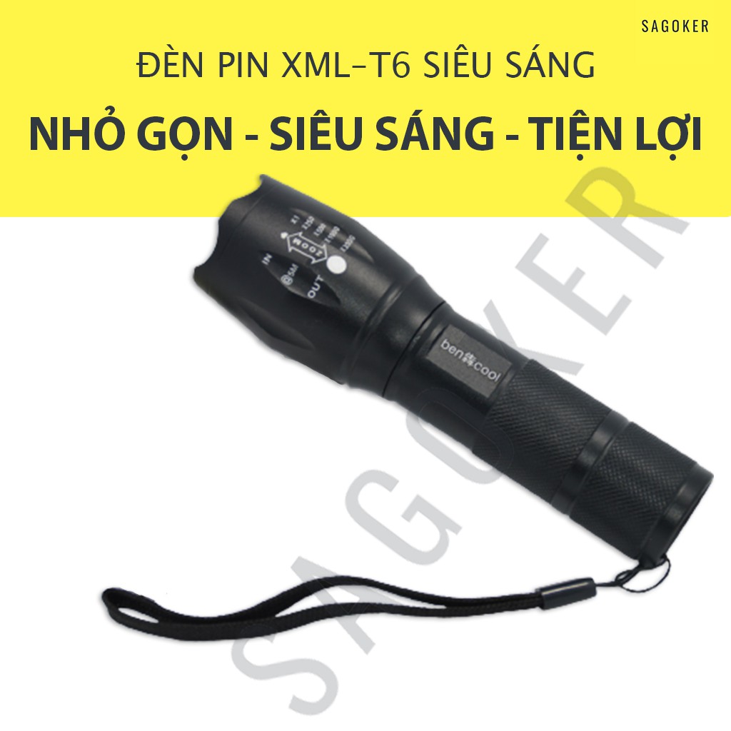 Đèn pin siêu sáng XML-T6, mã SG_DEN_PIN