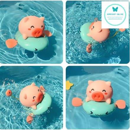 Đồ chơi nhà tắm Lợn con chèo thuyền phun nước chú lợn nước bơi