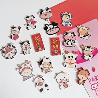 Stick vô diện trang trí cài áo /cài cặp con bò