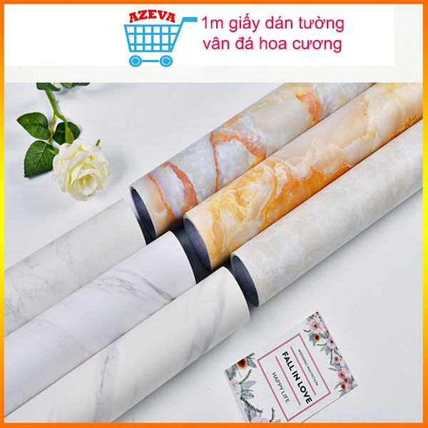 Giấy dán tường đá hoa cương đen khổ 45cm keo sẵn, decal giấy dán tường giả đá hoa cương sang trọng- AZEVA