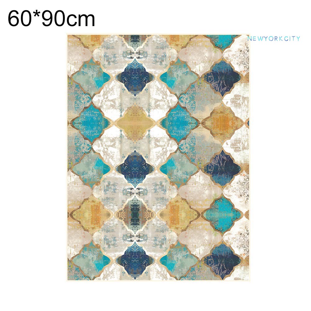 Thảm Lót Sàn Chống Trượt Hình Chữ Nhật Phong Cách Vintage