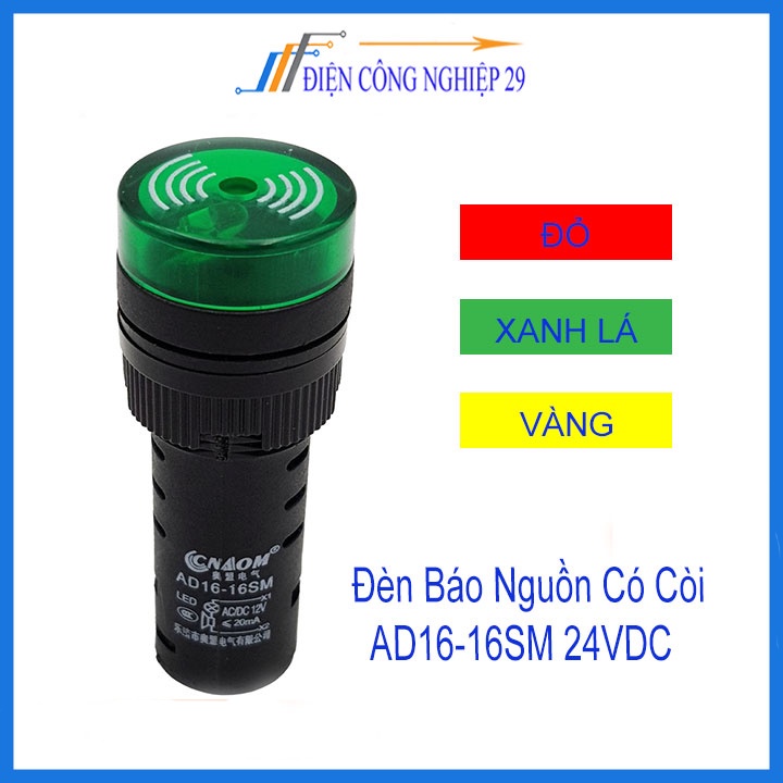 Đèn Báo Nguồn Có Còi AD16-16SM 24VDC