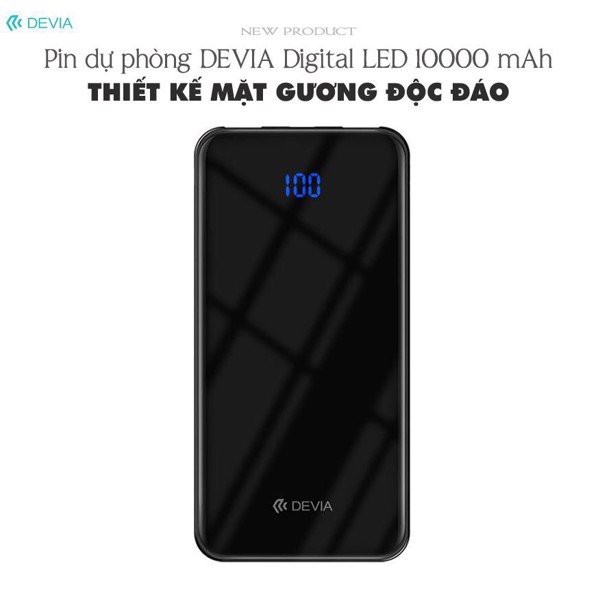 Pin dự phòng Devia Digital led cao cấp 10000mAh- Hàng chính hãng