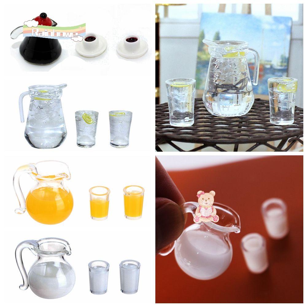 Bộ mô hình ly nước trái cây tỉ lệ 1 / 12 để trang trí nhà búp bê độc đáo