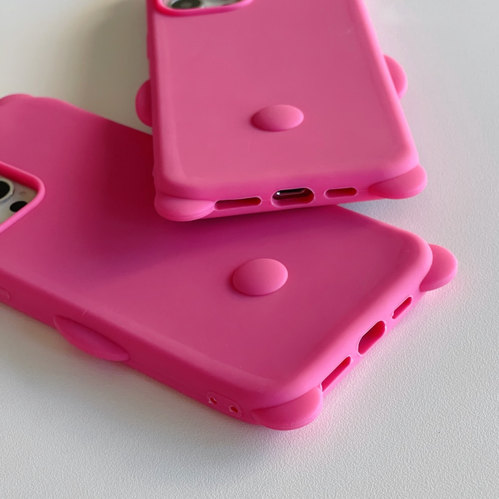Ốp Điện Thoại Silicon Mềm Chống Sốc Hình Gấu 3D Dễ Thương Cho Iphone