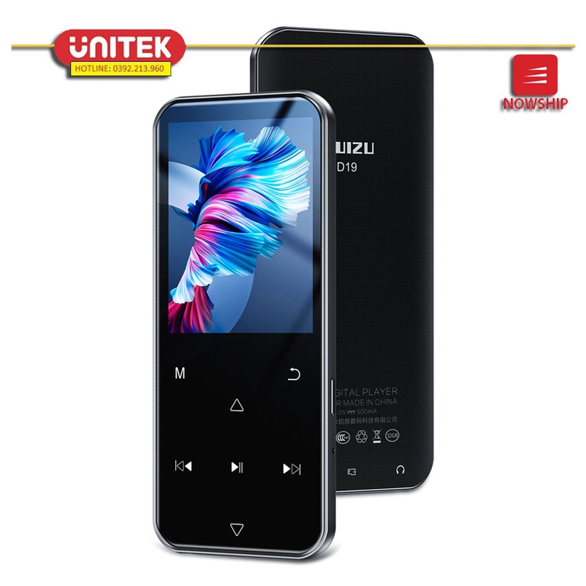 [Mã ELHACE giảm 4% đơn 300K] Máy Nghe Nhạc MP3 Màn Hình Cảm Ứng Bluetooth Ruizu D19 Bộ Nhớ Trong 16GB - Hàng Chính Hãng