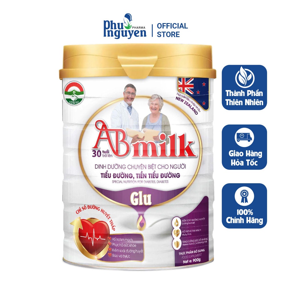SỮA BỘT ABMILK GLU HỖ TRỢ NGƯỜI TIỂU ĐƯỜNG, CẢI THIỆN THỊ LỰC 900G - FINDKOSTS