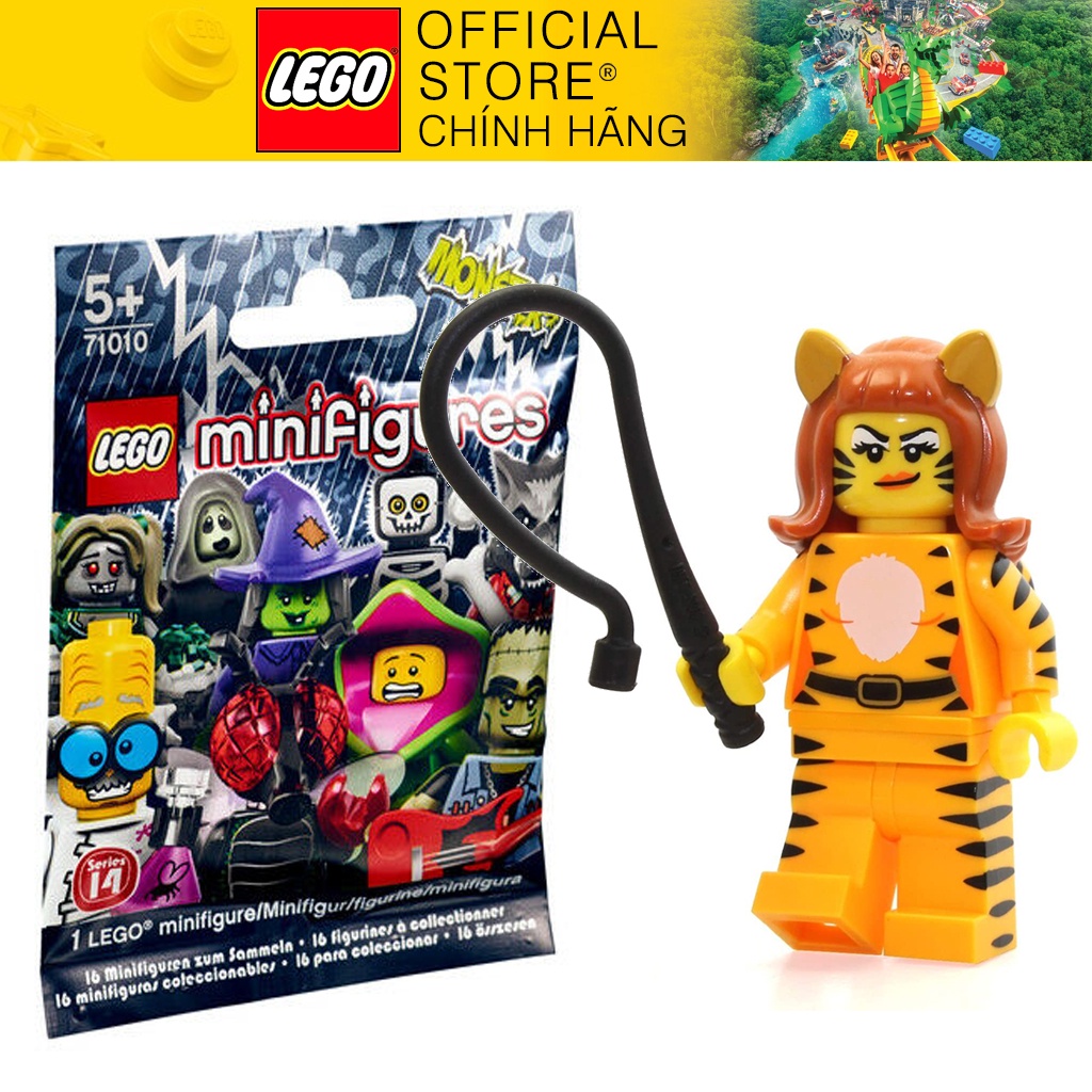 Nhân vật LEGO Minifigures Series 14 71010 Tiger Woman - Cô gái cosplay Cọp - Hổ NEWSEAL
