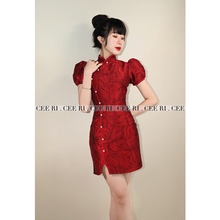 ( ẢNH THẬT - CEERI  ) Váy sườn xám gấm cao cấp