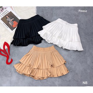 chân váy 2 tầng dập ly xoè