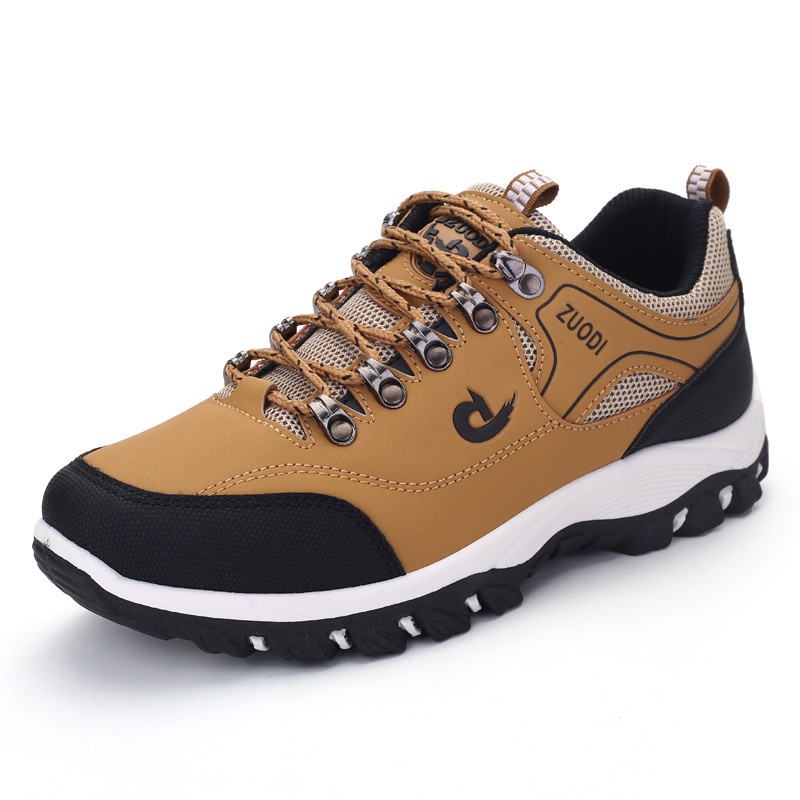 Outdoor Cool Mens Genuine Leather Walking Shoes Artificial Mountain Simple