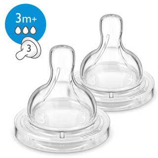 Núm ty  Silicone  cho trẻ từ 3 tháng tuổi  (vỉ đôi)