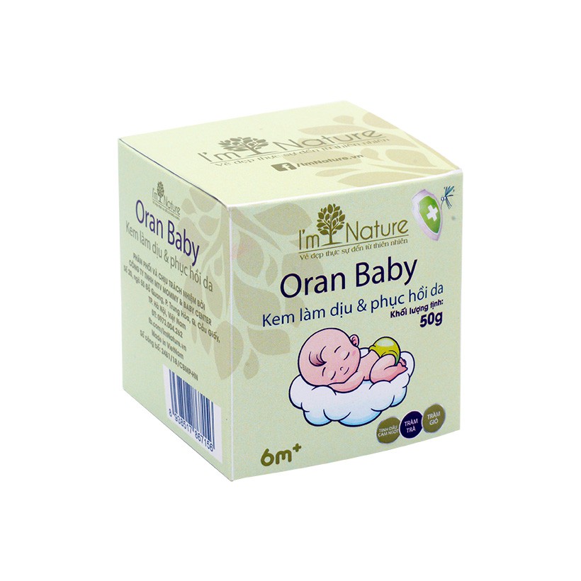 Kem Bôi Muỗi Đốt và Con Trùng Cắn ORAN BABY 50g Làm Dịu &amp; Phục Hồi Da Sau Khi Bị Muỗi và Con Trùng Cắn- Ngăn Ngừa Muỗi