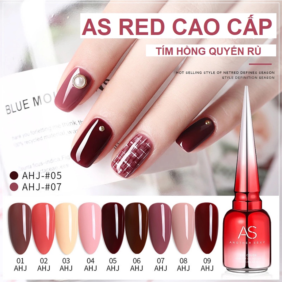 Sơn Gel AS RED | Mã AHJ | Màu Tím Hồng