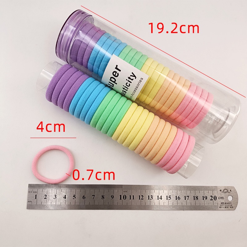 Set 24 Dây Buộc Tóc Cao Su Co Giãn Nhiều Màu Sắc Thời Trang Hàn Quốc