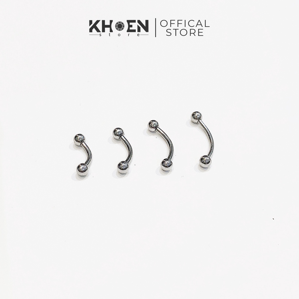 Khuyên tai Cong hạt bi vị trí Chân mày, rook, daith - Khoen Store