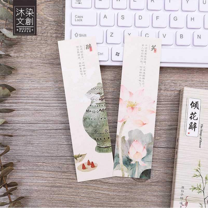 Hộp 30 thẻ đánh dấu sách bằng giấy phong cách cổ điển điểm mắt DIY