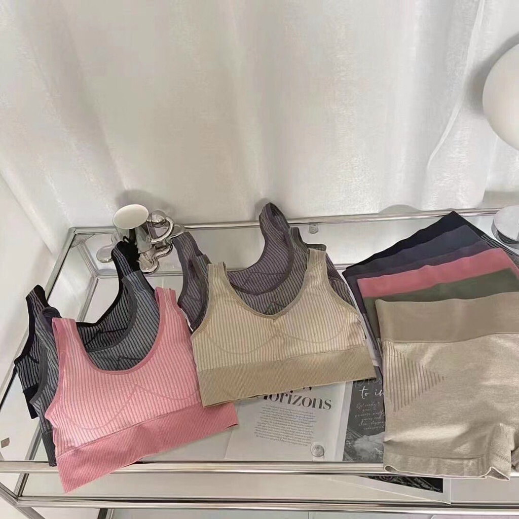 Đồ tập gym nữ set bộ đùi thể thao áo bra kèm mút quần đùi tập thể thao 2110 BUKI DLB510