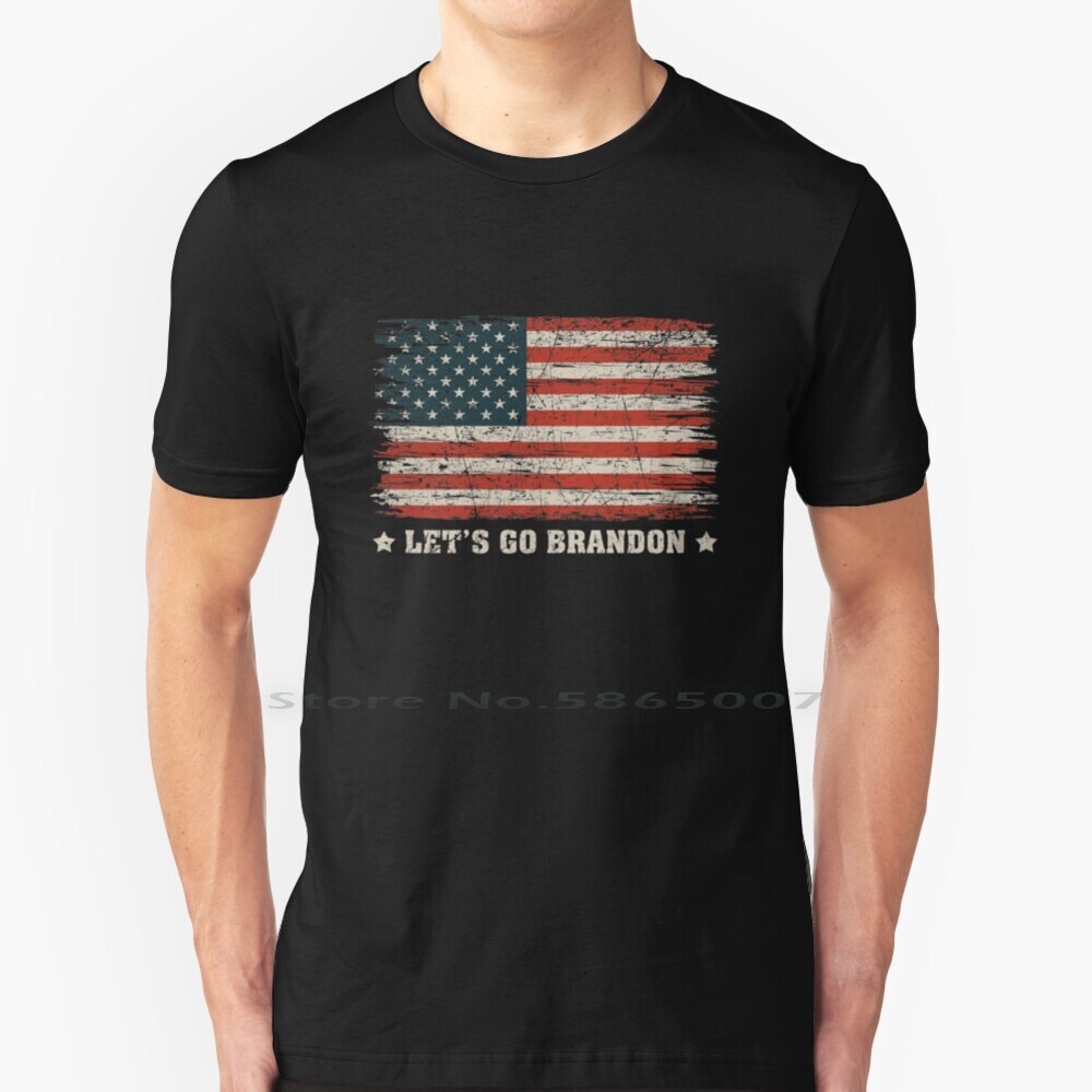 Hãy Đi Brandon Cờ Vintage Áo 100% Cotton Chống Biden Câu Lạc Bộ Xã Hội Ngộ nghĩnh Joe Biden Brandon 